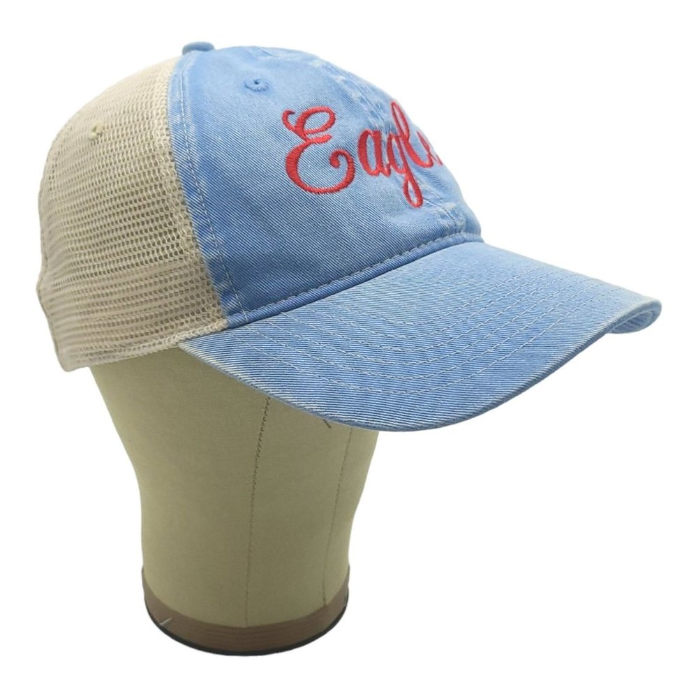 Eagles Denim Embroidered Mesh Snapback Cap Trucker Baseball Hat Comfort Colors - Picture 3 of 12
